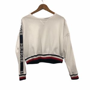 Tommy Hilfiger Cropped Shirt Logo Up Sleeve Medium